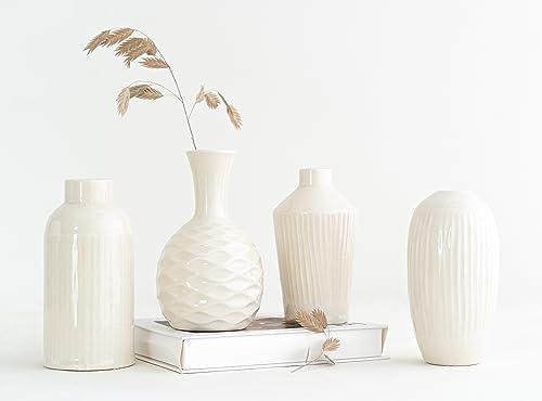 Elegant White Ceramic Vase Set