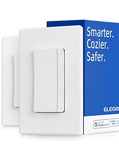 ELEGRP Smart Dimmer Switch Compatible with Alexa and Google Assistant - 2 Pack