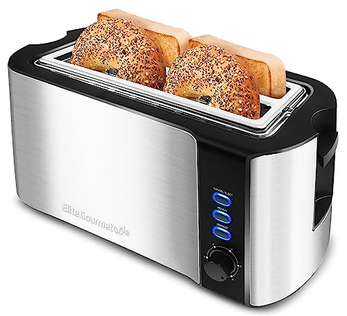 Elite Gourmet Long Slot 4 Slice Toaster