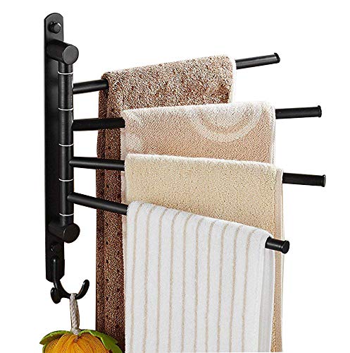 ELLO&ALLO Swivel Towel Rack Holder with Hooks