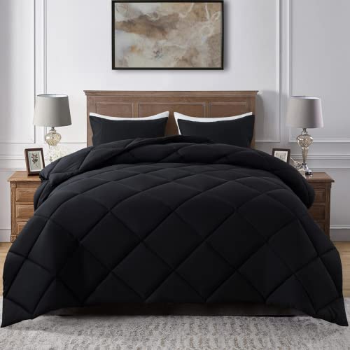 ELNIDO QUEEN Black Full Comforter Set