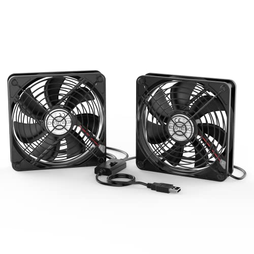 ELUTENG Dual 120mm USB Fan with 3 Speeds