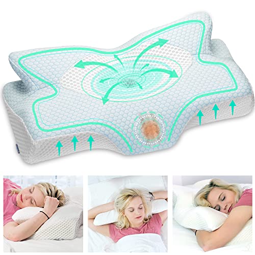 Elviros Memory Foam Contour Pillow for Neck and Shoulder Pain
