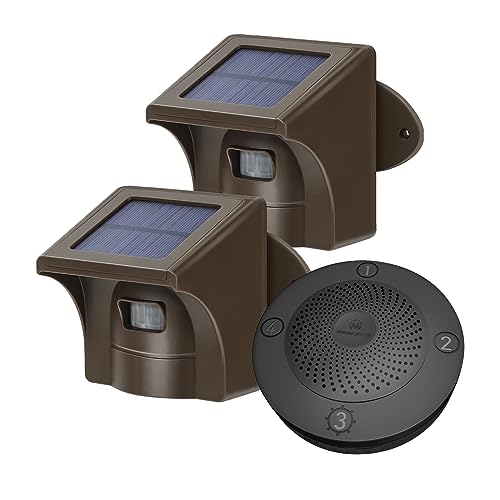 eMACROS Solar Wireless Driveway Alarm: Outdoor Motion Sensor Security System