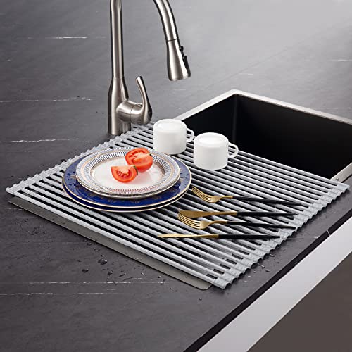 EMBATHER Roll Up Dish Drying Rack Over The Sink, Dish Drying Rack