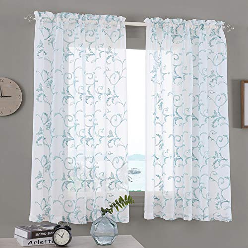 Embroidered Floral Sheer Curtains