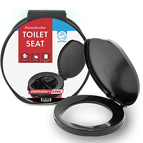 Bucket Toilet Seat with Lid, Fits 5 Gallon Buckets, Includes 3 Bonus Toilet  Wast