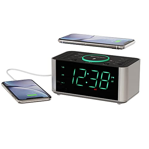 Emerson Smartset Alarm Clock Radio with Wireless Phone Charger