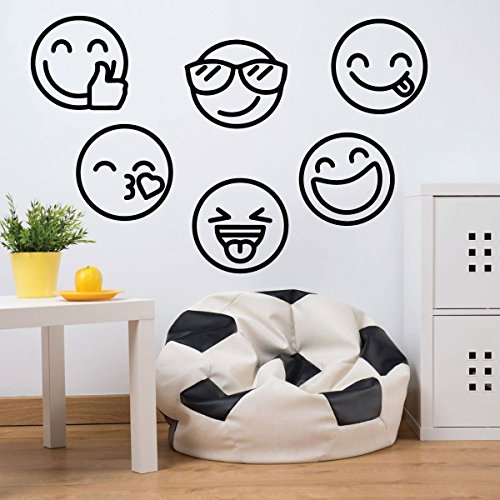 Fun Emoji Vinyl Decals for Bedroom or Playroom Decor
