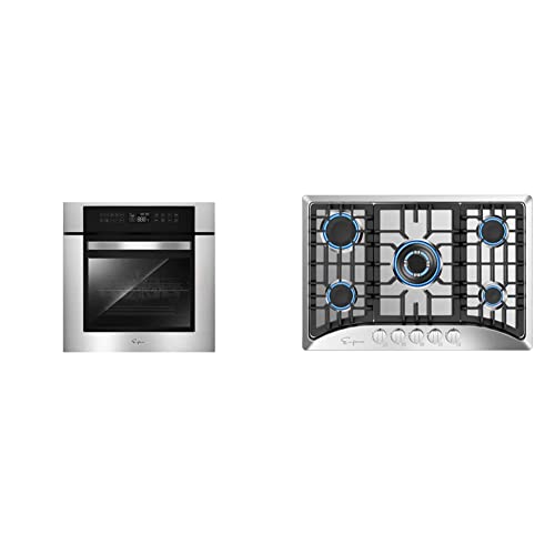 Empava 24" Electric Convection Single Wall Oven & 30" Gas Stove Cooktop