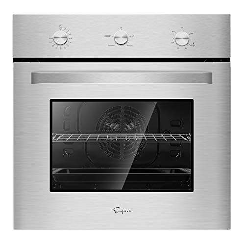 Empava 24" Gas Single Wall Oven with Bake Broil Rotisserie Functions and Mechanical Controls with Built-in Timer and Convection Fan in Stainless Steel