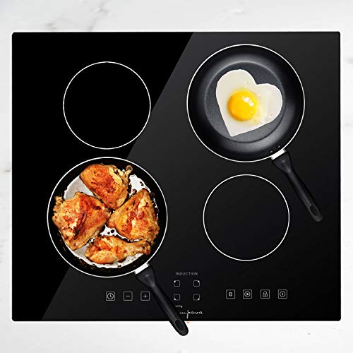 Empava 24" Black Electric Induction Cooktop with 4 Booster Burners