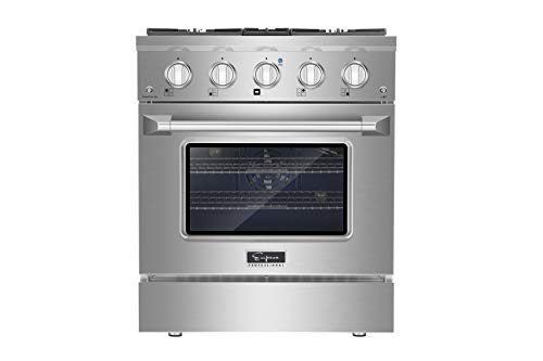 Empava 30" Gas Range with 4 Sealed Ultra High-Low Burners in Stainless Steel
