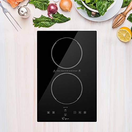 Empava 2-Burner Electric Induction Cooktop with Smooth Glass Surface