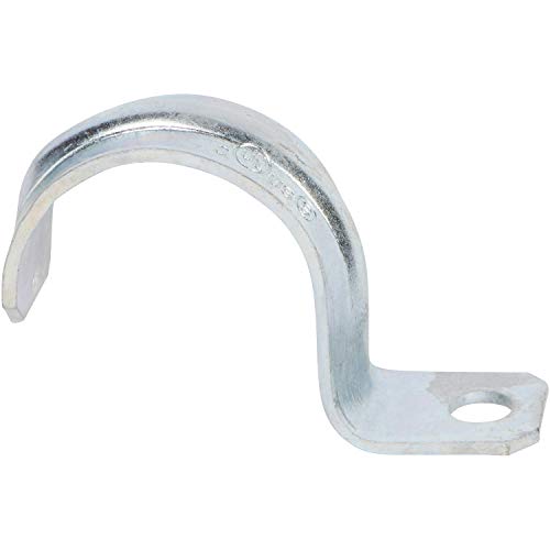 Morris Products EMT Pipe Strap – 1 Hole – 1-1/4 Inch - Secures EMT Conduit - Zinc-Plated Steel - Reinforced Rib, Hole – Snap-On Installation - 25 Pieces
