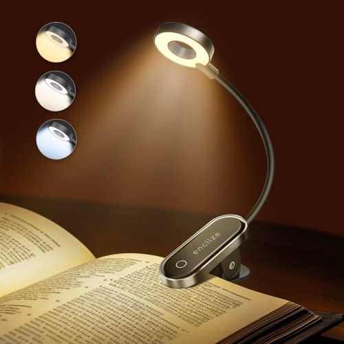 enclize LED Book Light with Stepless Dimming & 3 Color Temperature