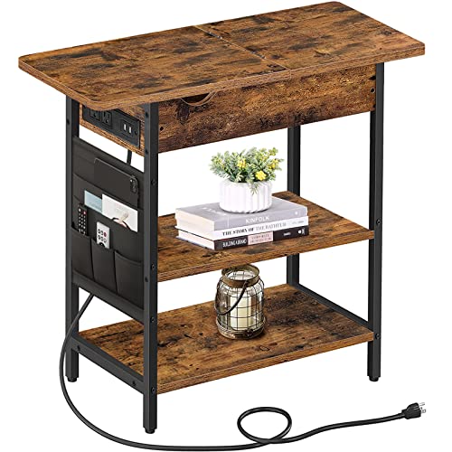 End Table with Charging Station and Storage