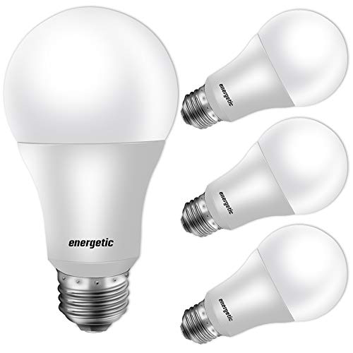 Energetic 60W Equivalent LED Light Bulb, 5000K Daylight, Non-Dimmable, 4 Pack