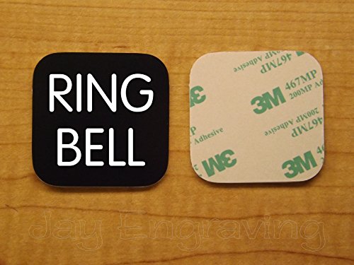Black Engraved 2x2 RING BELL Plaque for Home or Office