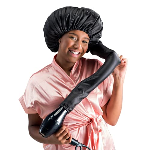 Enhance Hair Drying with the Dompel Black Satin Diffuser Cap