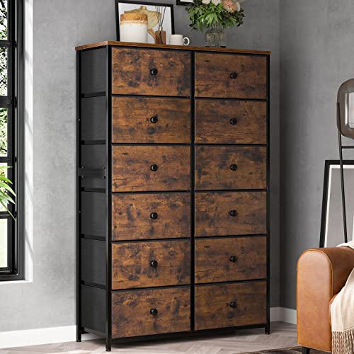 EnHomee Dresser with Wooden Top and Metal Frame
