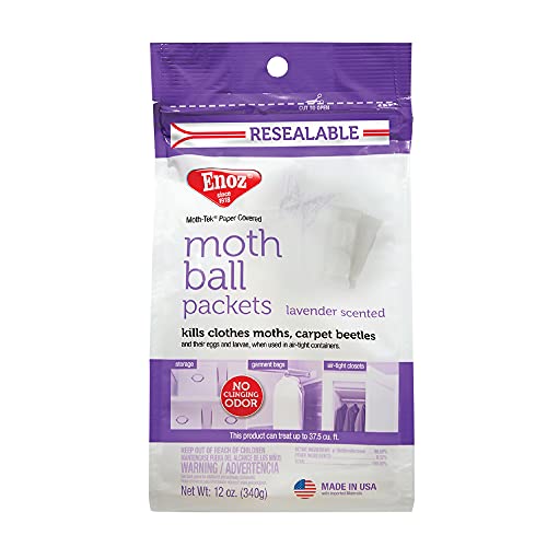 Enoz Lavender Moth Ball Packets, 12 oz Resealable Bag