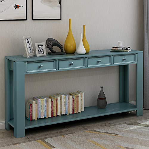 Entryway Console Table with Drawers and Shelf