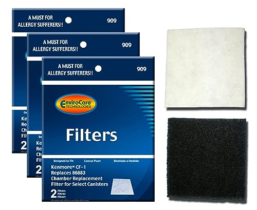 Envirocare Foam Filters for Kenmore Vacuum Cleaners - Pack of 6