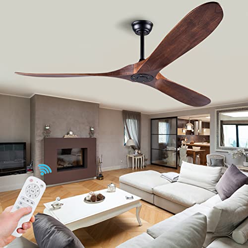 EOPETY 60” Wood Ceiling Fan Without Light