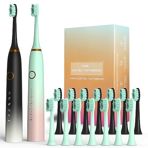 Eoryeo Sonic Electric Toothbrush - 40,000 VPM Travel Toothbrush with 14 Dupont Brush Heads