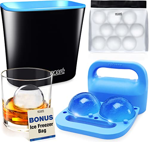 2.35 Inch Whiskey Ice Ball Maker Clear Silicone Ice Cube Maker Tray Sphere  Crystal Clear Whiskey Transparent Round Ice Box Mold