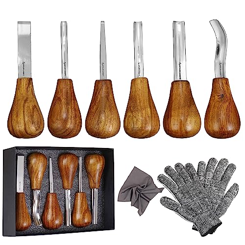 WAYCOM 24PCS Wood Knife Kit Set Wood Carving Kit,Professional Chisel Set,  including Small, Middle, Large size (24PCS)