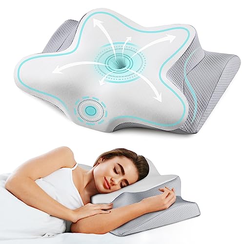 Ergonomic Memory Foam Neck Pillow for Pain Relief Sleeping