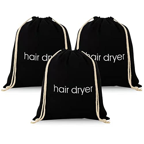 ERKXD Hair Dryer Bags - 3 Pack - Black