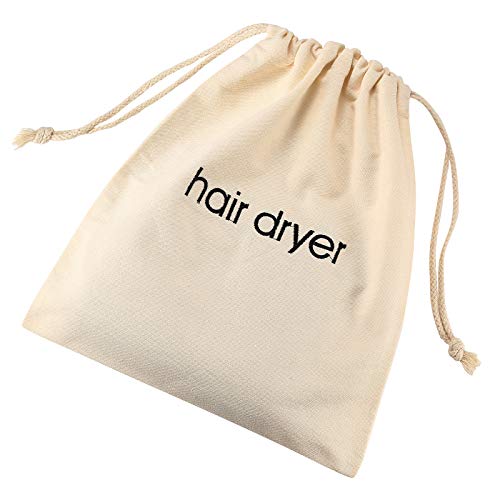 ERKXD Hair Dryer Bags Drawstring Bag Container Hairdryer Bag for travel bathroom (White)