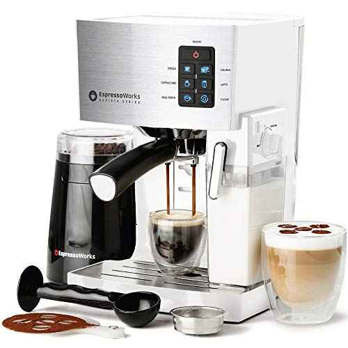 EspressoWorks 19-Bar Espresso, Latte, Cappuccino Maker - 10-Piece Set