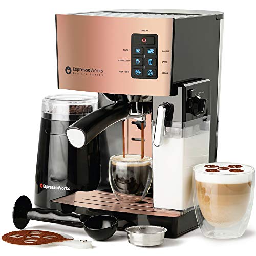 EspressoWorks 19-Bar Espresso Set - Brew Cappuccino and Latte with One Button