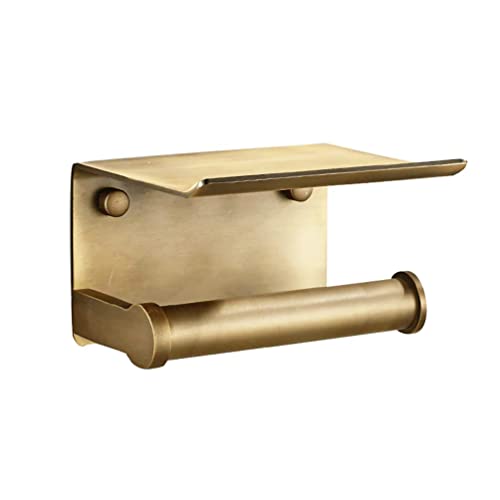 Estrend Antique Brass TP Holder with Shelf