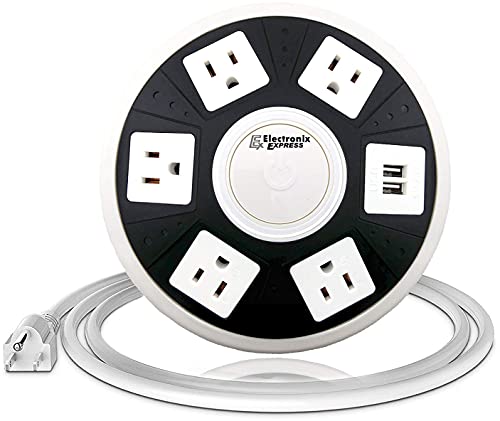 5-Outlet ETL Certified Power Strip with Surge Protection and USB Ports
