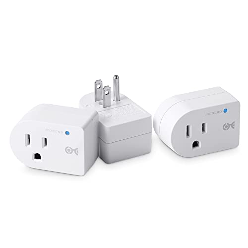 [ETL Listed] Cable Matters 3-Pack Non-Blocking 490 Joules Single Outlet Surge Protector Outlet, 1875W (Wall Surge Protector / Mini Surge Protector) in White