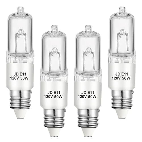 ETUOLMP E11 Halogen Bulb JDE11 120v 50w 2700K Dimmable Light Bulbs 4 Pack