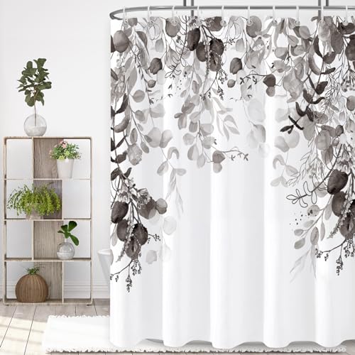 Eucalyptus Shower Curtain with Plant Leaves