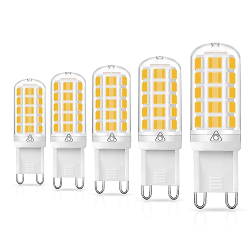 Dimmable LED G9 Bulbs 5 Pack - 40W Equivalent, Soft White, 360° Beam Angle