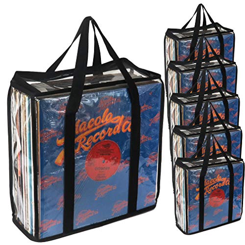 Evelots 6 Pack Clear Vinyl Record Storage Bags