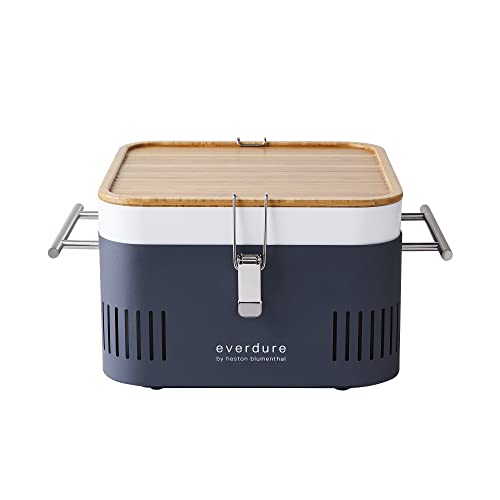 Everdure CUBE Lightweight Charcoal Grill with Prep Board & Storage Tray
