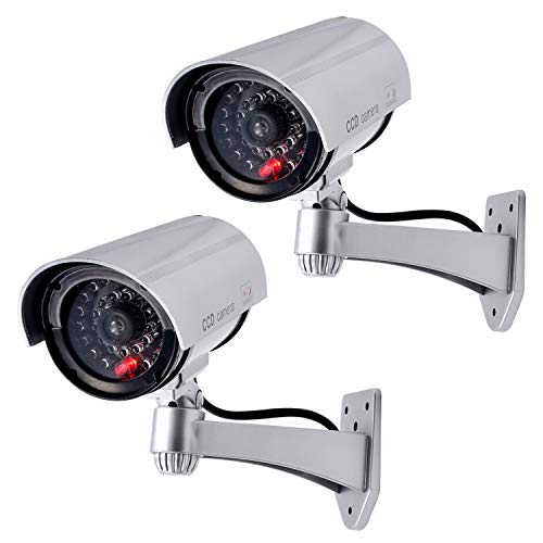 EXCERCUS Fake Security Camera - 2 Pack, Silver