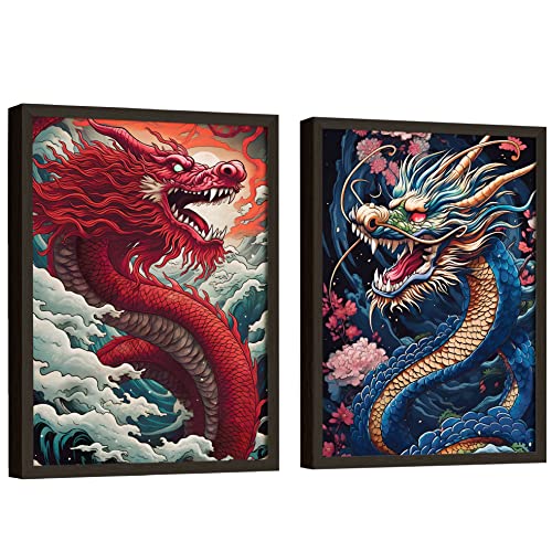 EXCOOL CLUB Asian Dragon Wall Art - Decorate Your Home with Enchanting Dragon Prints