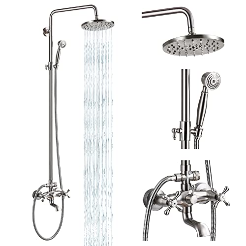 Exposed Rain Shower Faucet Set with 3 Functions