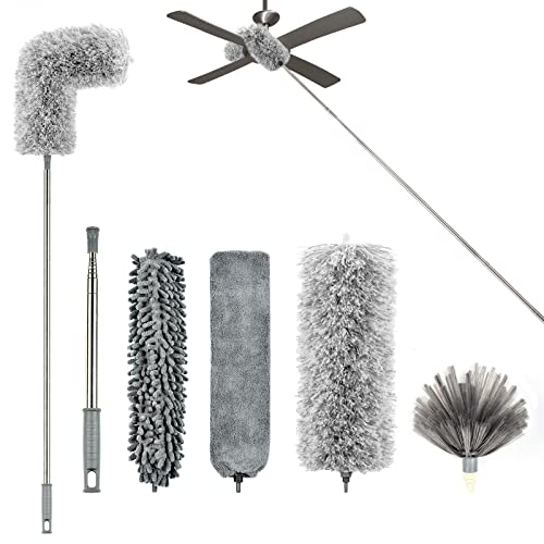 Extendable Microfiber Duster with Thick Stainless Steel Pole