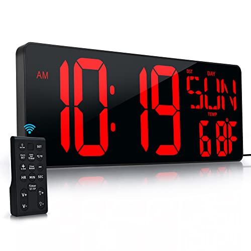 Extra Large Digital Wall Clock with Remote Control